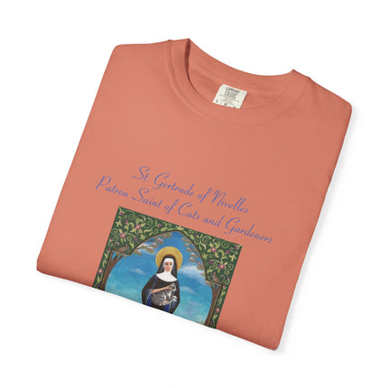 Unisex Crazy Cat Lady T-Shirt - Saint Gertrude of Nivelles Design