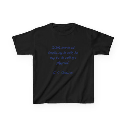 Kids Faith Tee – “Walls of a Playground” – Heavy Cotton Quote Shirt