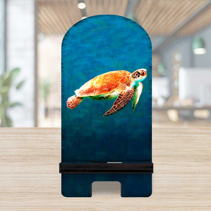 The Turtle Coastal Cell Phone Stand Wood Mobile Tablet Holder Charging Station Organizer - 892048-2