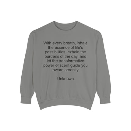 Breath & Serenity Sweatshirt — Inspirational Quote Crewneck
