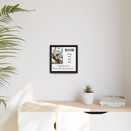 Framed Canvas Wall Art — "BYOB: Bring Your Own Book" Inspirational Reading Print
