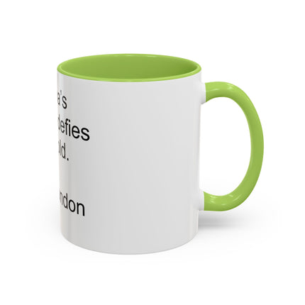 Jack London Quote Mug — "Cocoa’s warmth defies the cold." Accent Mug