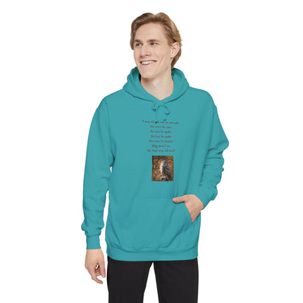 Poetic Owl Hoodie — White Sweatshirt with Verse and Owl Art