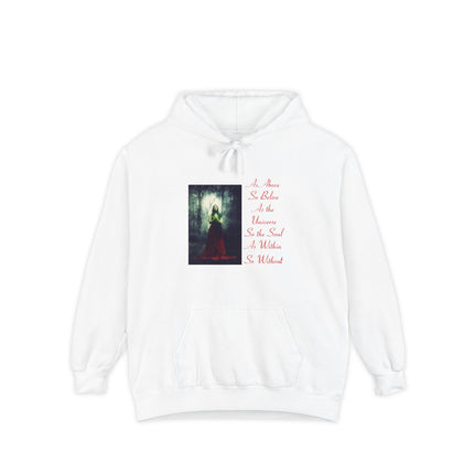 Witch in the Forest Hoodie — 'As Above, So Below...' Gothic Illustration Hoodie