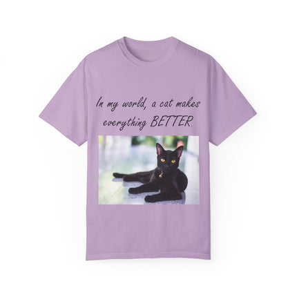 In My World Cat T-Shirt – Unisex Garment-Dyed Tee for Cat Lovers