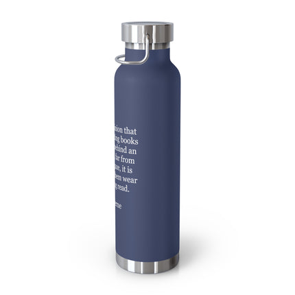 Jules Verne Quote Insulated Water Bottle — 22oz Copper Vacuum Bottle