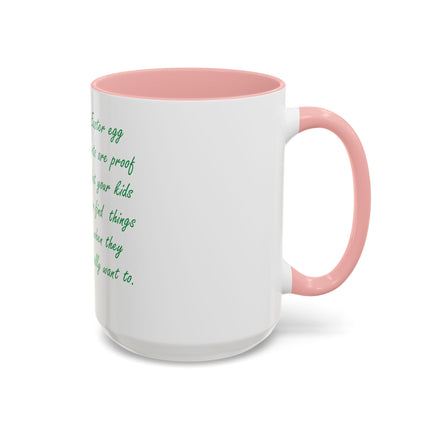 Easter Photo Coffee Mug — “Easter egg hunts are proof…” Accent Ceramic Mug (11/15oz)