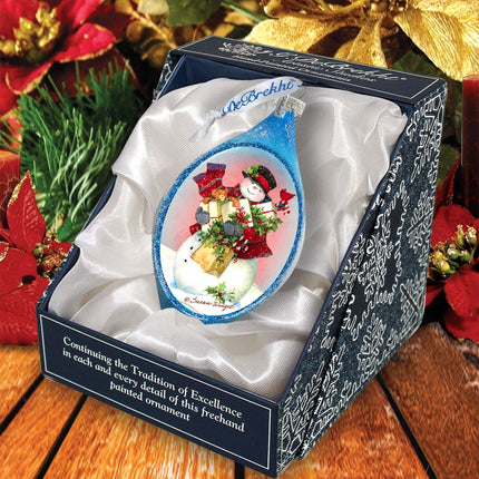 Gift of Snowman Glass Ornament by Susan Winget - Christmas Santa Snowman Decor - 757-201-SW-3