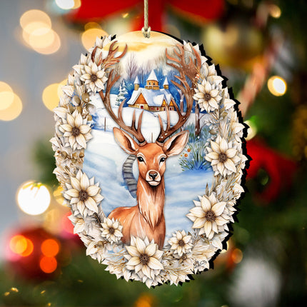 Majestic Forest Deer Wooden Ornaments by G. Debrekht Christmas Decor - 8611065-1
