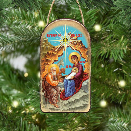 Orthodox Nativity Religious Christian Sacred Icon Ornament - Inspirational Icon Decor - 87052-2