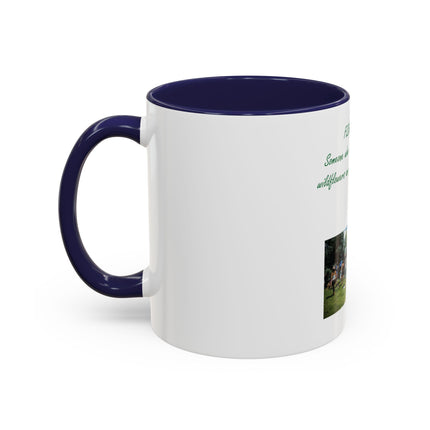 Flower Child Coffee Mug — 'Flower Child' Photo Mug with Green Script (11/15 oz)