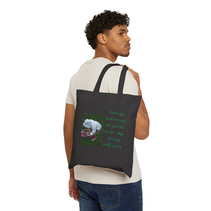 Easter Egg Hunt Tote — "Easter egg hunts are proof that your kids can find things when they really want to" Cotton Canvas Tote