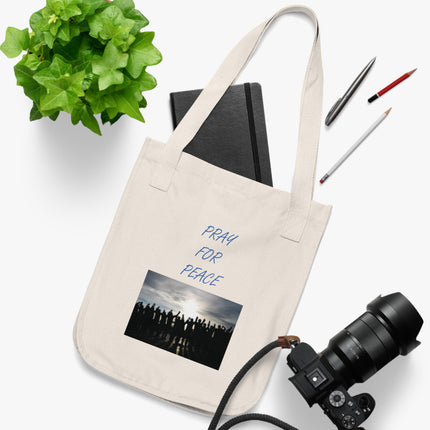 Organic Canvas Tote – “Pray for Peace” Design – Eco-Friendly