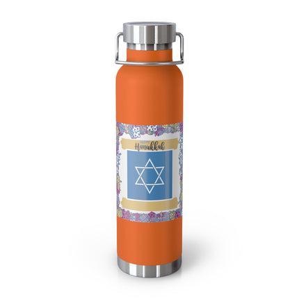 Hanukkah Insulated Bottle – 22oz Copper Flask for Festive Hydration