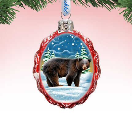 Grizzly Bear Mercury Glass Ornament by G. DeBrekht - Wildlife Holiday Decor - 771036-0