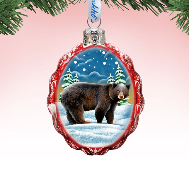Grizzly Bear Mercury Glass Ornament by G. DeBrekht - Wildlife Holiday Decor - 771036-0