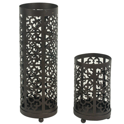 Metal Candle Lantern - Set of 2 from India-1