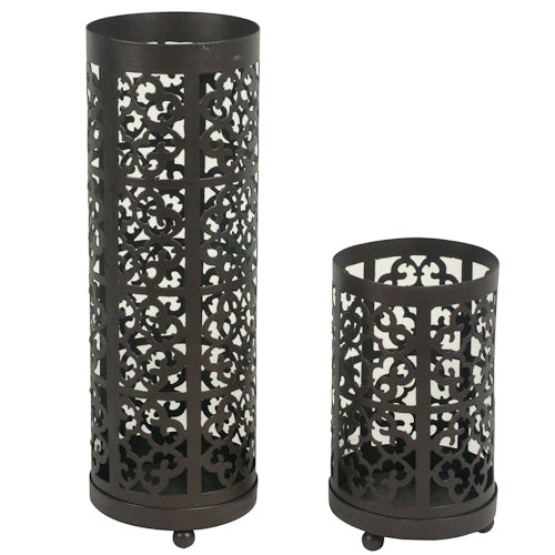Metal Candle Lantern - Set of 2 from India-1