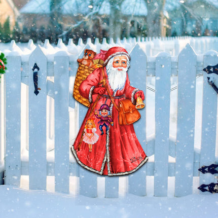 Saint Nick Christmas Door Decor by G. DeBrekht - Christmas Santa Snowman Decor - 8124120H-3