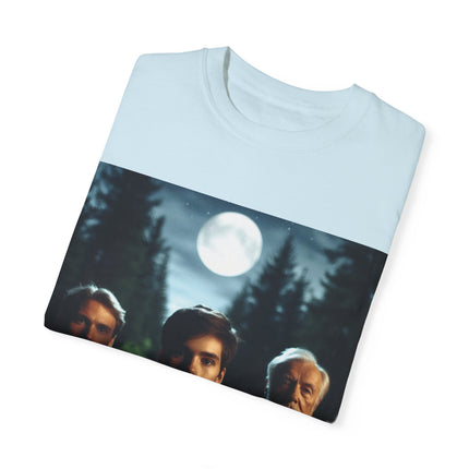 Retro Moonlit Night T-Shirt - Unisex Garment-Dyed Tee for Nature Lovers