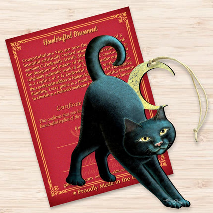 Spooky Halloween Cat Wooden Ornaments by Laura Seeley - Thanksgiving Halloween Decor - 8512054-LS-3