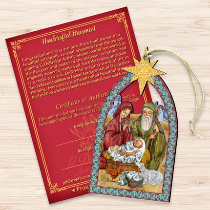 Nativity Manger Star Wooden Ornaments by G. DeBrekht - Nativity Holiday Decor - 8121301-3