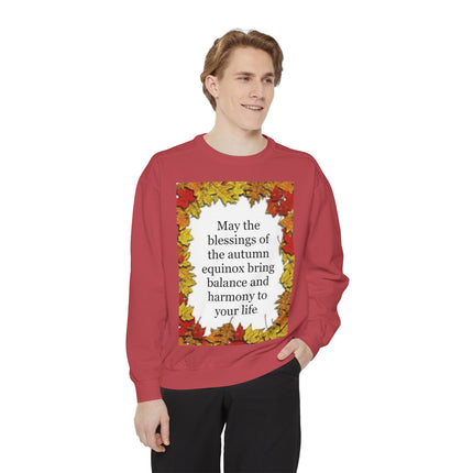 Autumn Equinox Blessings Sweatshirt – Fall Leaves Harmony Crewneck