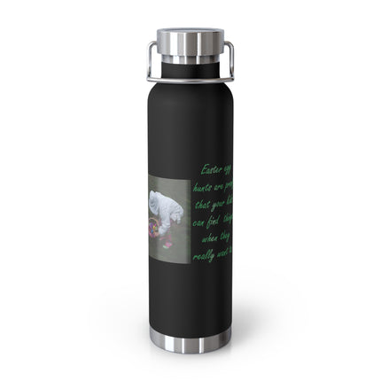 Copper Insulated Water Bottle - 22oz with Easter Design & Humorous Quote