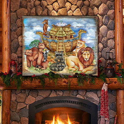 Noah's Ark Wooden Wall Art by G. DeBrekht - Nativity Holiday Decor - 8173521B-1