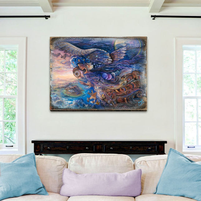 Queen of the Night Fantasy Wooden Wall Art by Josephine Wall - Fantasy Decor - 852127-JW-0