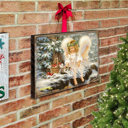 American Angel Winter Companions Wooden Wall Art by D. Gelsinger - Nativity Holiday Decor - 95657B-0718-2