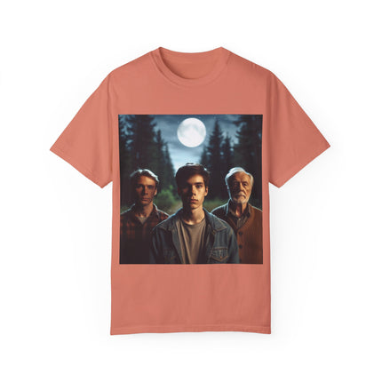 Retro Moonlit Night T-Shirt - Unisex Garment-Dyed Tee for Nature Lovers