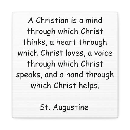 St. Augustine Quote Matte Canvas Wall Art — "A Christian is a mind..."