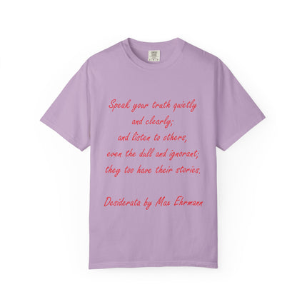 Inspirational Unisex Garment-Dyed T-Shirt - 'Speak Your Truth' Quote