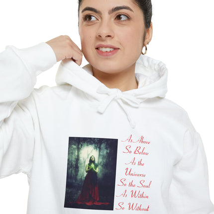 Witch in the Forest Hoodie — 'As Above, So Below...' Gothic Illustration Hoodie