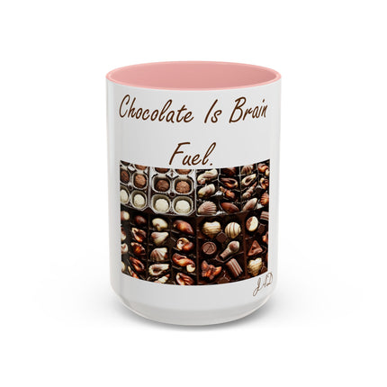 Chocolate Is Brain Fuel Accent Mug – 15oz – Sweet & Smart Gift