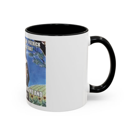 Saint with Cats Coffee Mug – "No One Remembers Me and My Cats" Accent Mug