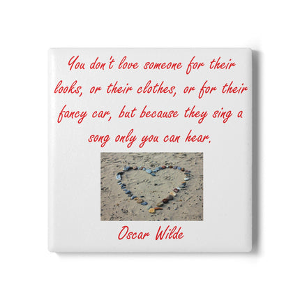 Inspirational Oscar Wilde Ceramic Coaster - Heart Quote Home Decor