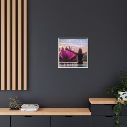 Framed Wall Art - 'Ageless Hippie' Inspirational Yoga Canvas