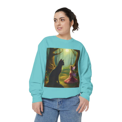 Fairy Princess & Black Cat Forest Sweatshirt