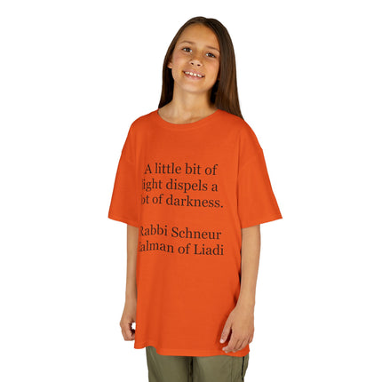 Kids T-Shirt — "A little bit of light dispels a lot of darkness" Inspirational Quote Tee