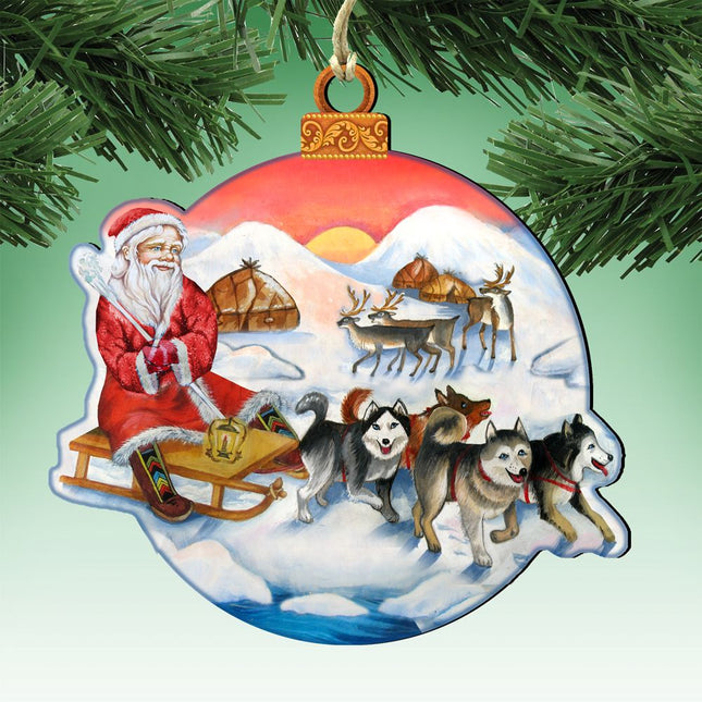 Northern Light Santa Wooden Christmas Ornament Tree Ornament by G. DeBrekht 8117419-0