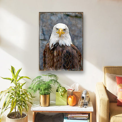 Eagle Portrait Art Wooden Wall Art by Nature Wonders - Nature Wildlife Decor  - 95296B-2