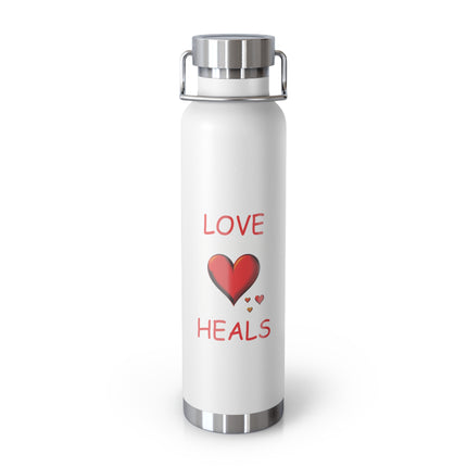 Insulated Bottle — "Love Heals" 22oz Copper Vacuum Water Bottle