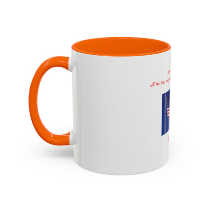 American Flag Accent Coffee Mug — Patriotic Quote by Mark Twain, 11/15oz