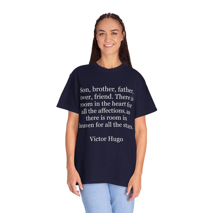 Victor Hugo Quote T-Shirt — 'There Is Room in the Heart' Literary Tee
