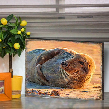 Speier Seal Wood Wooden Coastal Wall Art by Nature Wonders - Coastal Sea-Life Decor - 95260B-3