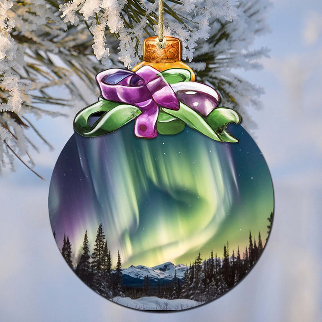 Aurora Borealis Brilliance Wooden Ornaments by G.Debrekht - Wildlife Holiday Decor - 870025-0