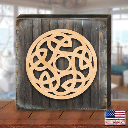 Celtic Spiral Wood Box Sign Wooden Wall Art by Celtic Art - Celtic Decor - 953164B-1