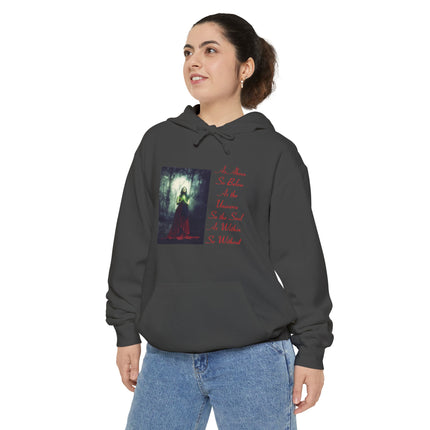 Witch in the Forest Hoodie — 'As Above, So Below...' Gothic Illustration Hoodie